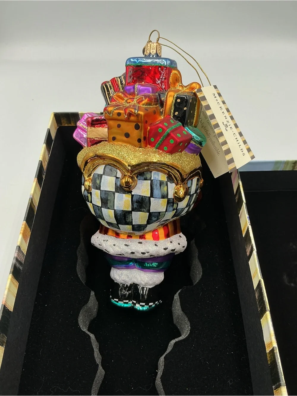 NEW MacKenzie-Childs Old Saint Nick Mouth-blown Glass Ornament Poland HTF NWT